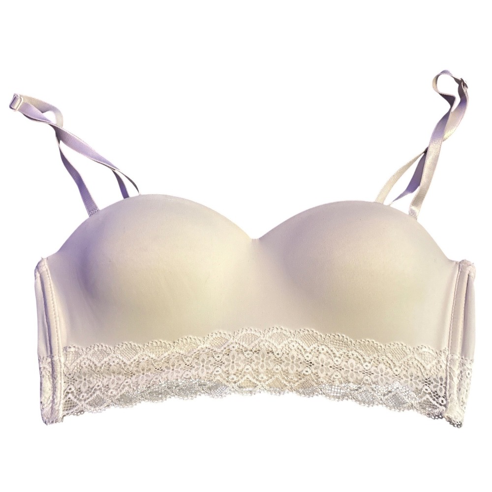 Wild Dream Women's Ivory Lace Longline Strapless Convertible Bra Size 36B